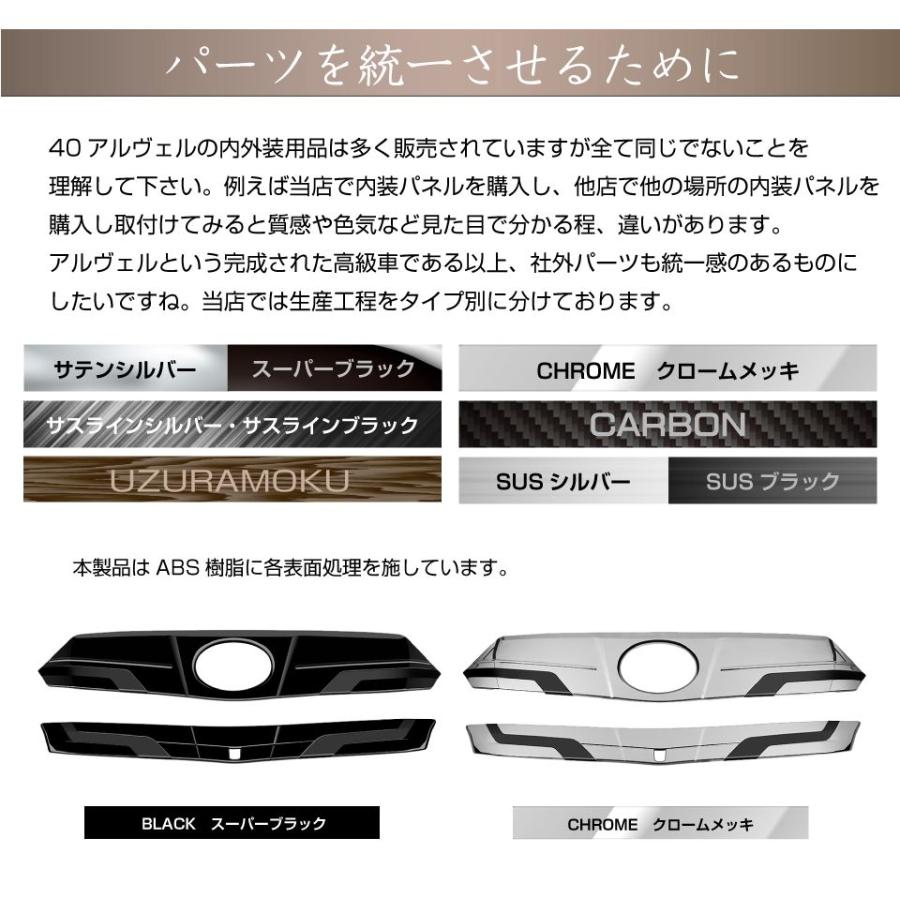 40系 アルファード フロントグリルガーニッシュ 2pcs 全2色 AV40-EX