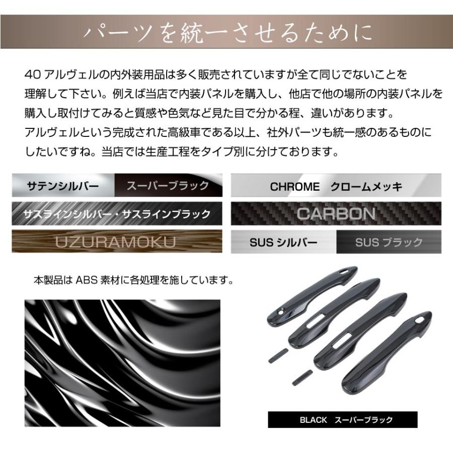 40系 アルファード ヴェルファイア ブラックドアハンドルカバー 6pcs
