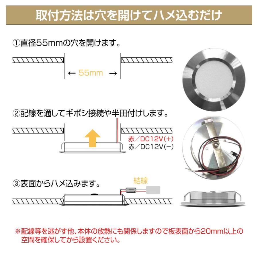 DC12V用 直径68mm 埋込LEDダウンライト 全6タイプ AWD-DIY68IN | DC12V