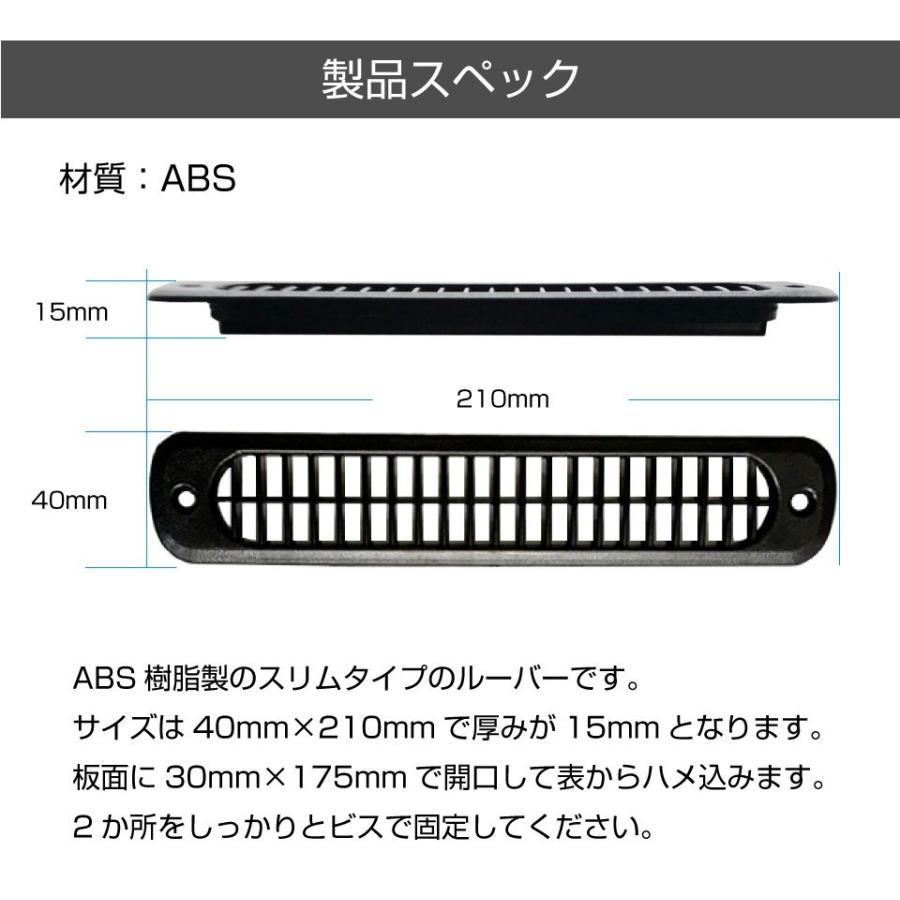キャンピングカー パーツ ABS樹脂製 ルーバー Sサイズ 全3色 AWD