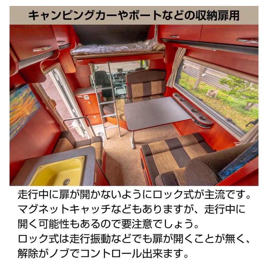 キャンピングカー パーツ 14〜16mm板厚用 裏ロック解除式ノブ（165mm