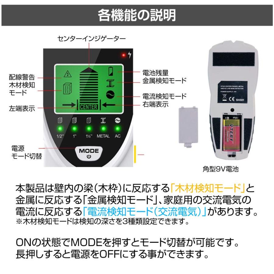 下地センサー 壁裏探知器 AWD-SH301 | 下地材探知器 電線探知 下地センサー 壁裏探知器 AWD-SH301 | 下地材探知器 電線探知