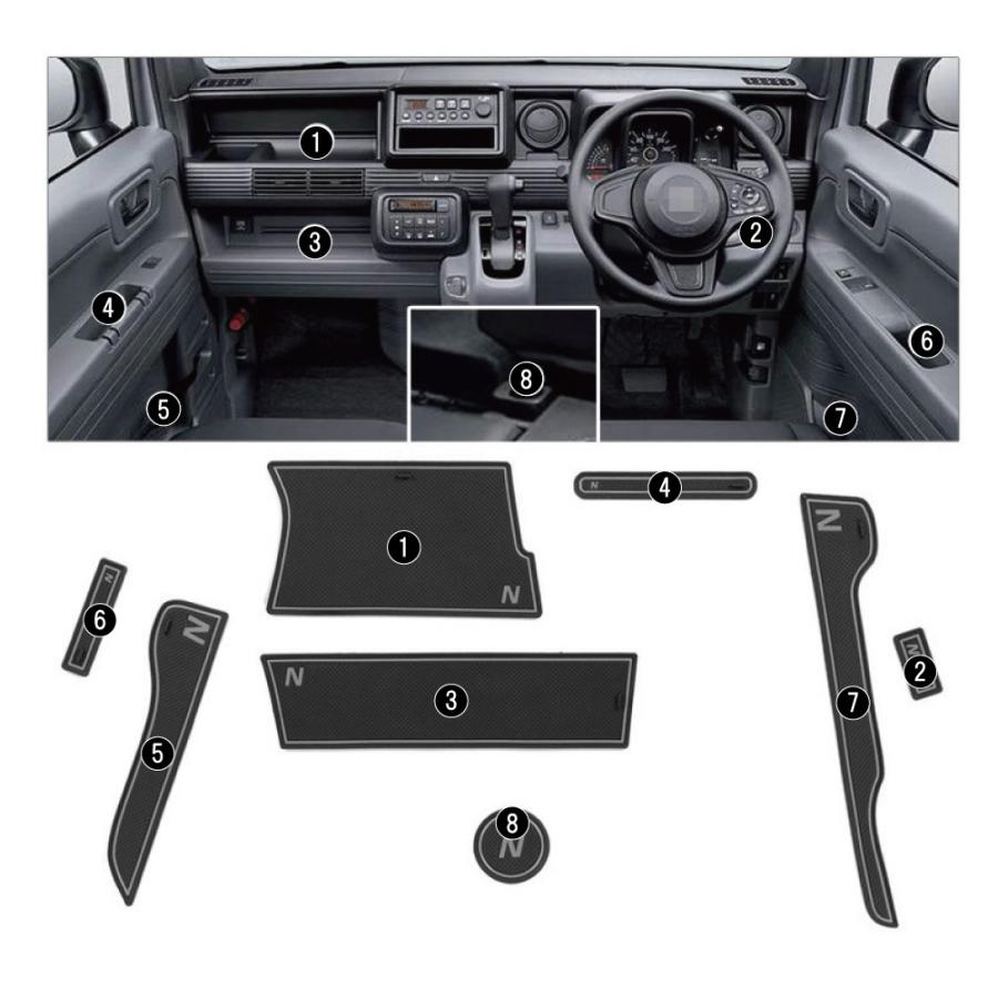 N-VAN JJ1/JJ2 ラバーマット ホンダ 車種専用設計 インテリアラバー