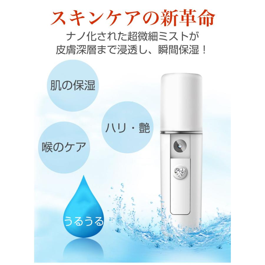ハンディミスト ナノイオン 容量20ml 充電式 全2色 CE-HDMPW 加湿器
