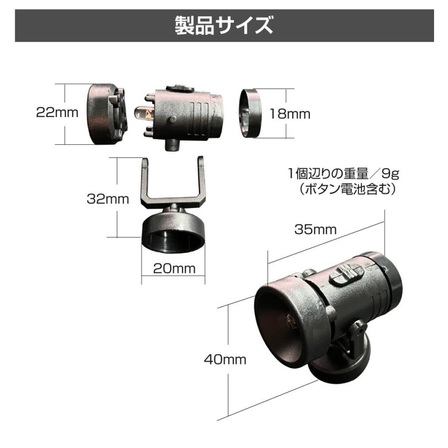ライブステージ 置型ミニLEDスポットライト（ボタン電池式）同色2個