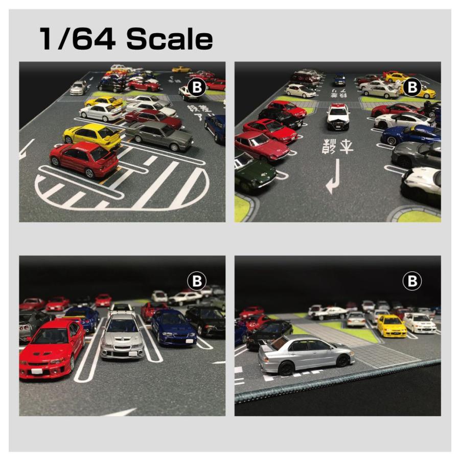 ミニカー マット 道路 1/64 ミニカー用 パーキングマット 大黒