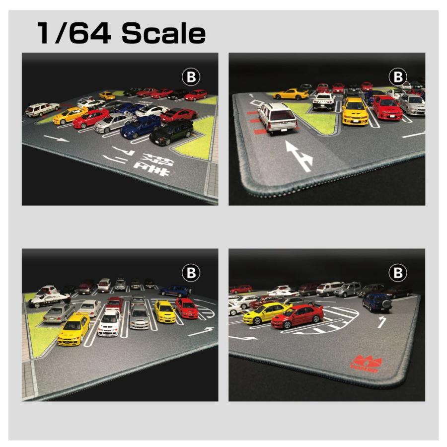 ミニカー マット 道路 1/64 ミニカー用 パーキングマット 大黒