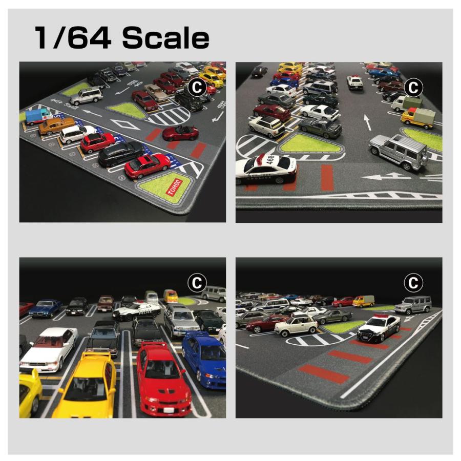 ミニカー マット 道路 1/64 ミニカー用 パーキングマット 大黒