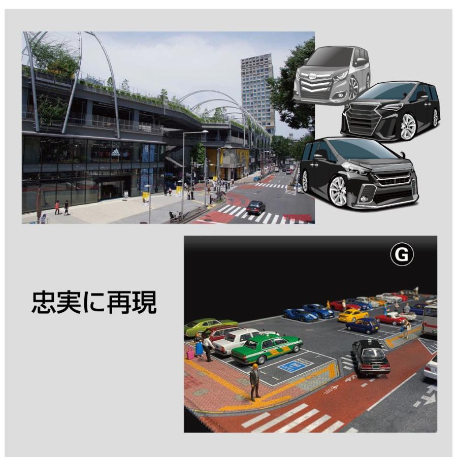 ミニカー マット 道路 1/64 ミニカー用 パーキングマット 渋谷街道 G