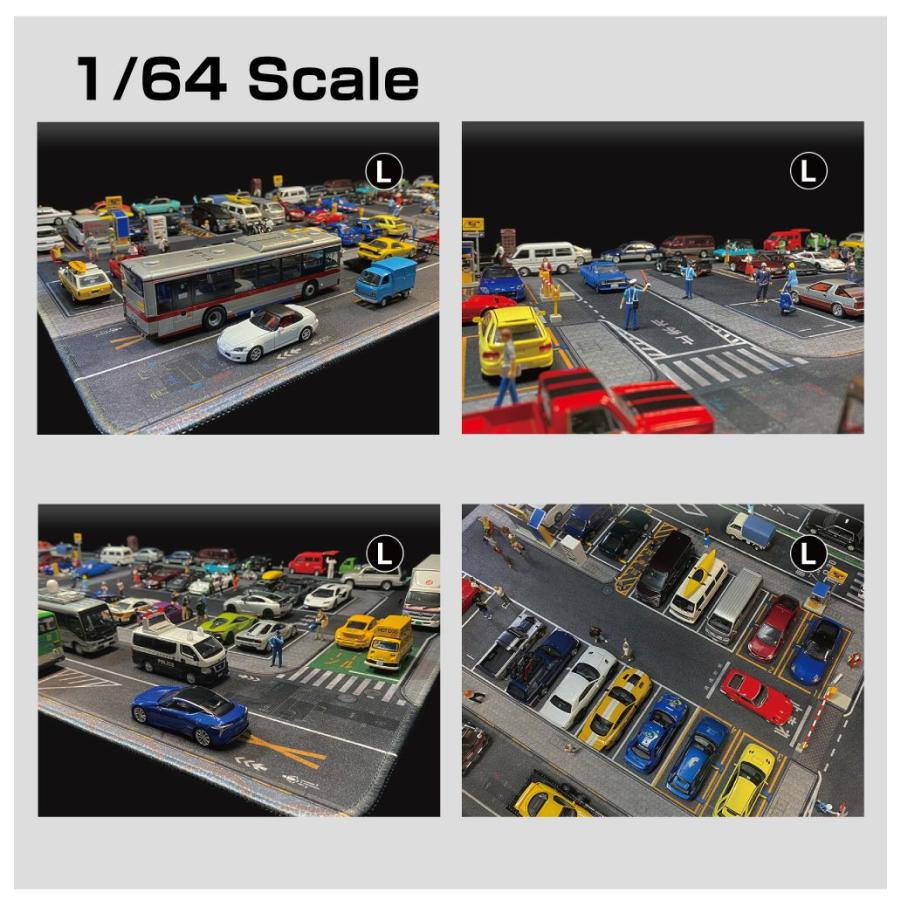 ミニカー マット 道路 1/64 ミニカー用 パーキングマット 東京街道 Lタイプ HB-PKM-L | プレイシート プレイマット 道路マット ディスプレイ ケース トミカの画像