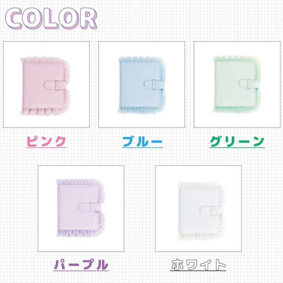チェキ アルバム チェキ帳 instax チェキアルバム フリル付き PUレザー