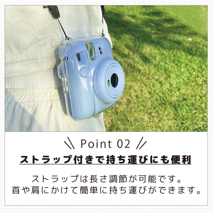 チェキ ケース カバー instax mini12 チェキケース クリアAタイプ