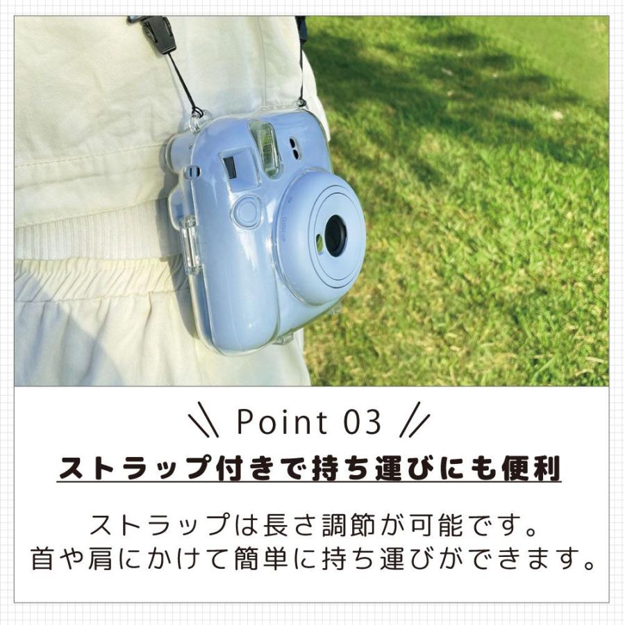 チェキ ケース カバー instax mini12 チェキケース クリアB