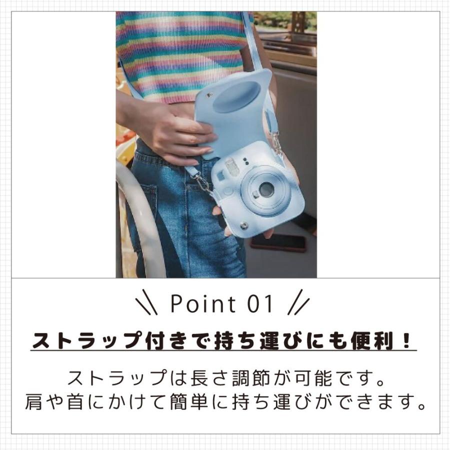 チェキ ケース カバー instax mini12 PUレザー チェキポーチ 無地