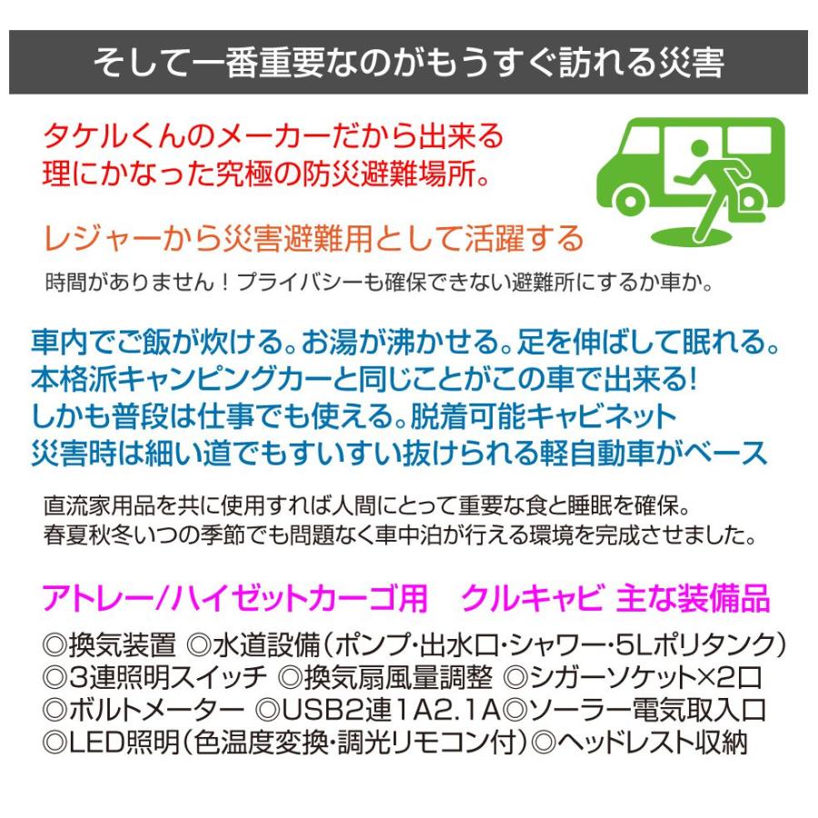 受注生産品 キャンピングキット | 直流家 S700系アトレー（ハイゼットカーゴ）用クルージングキャビネット JPN-CC700V | ダイハツ 車中泊 軽キャンパー |  | 12