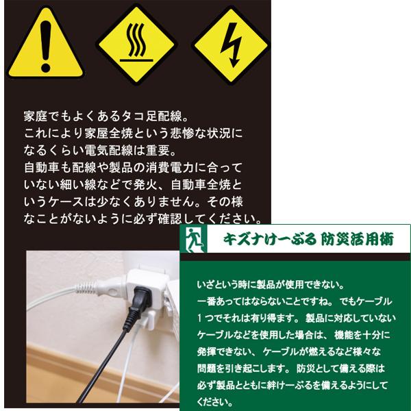 直流家 キズナけーぶる シガープラグコード DC12V用 最大10A タケル
