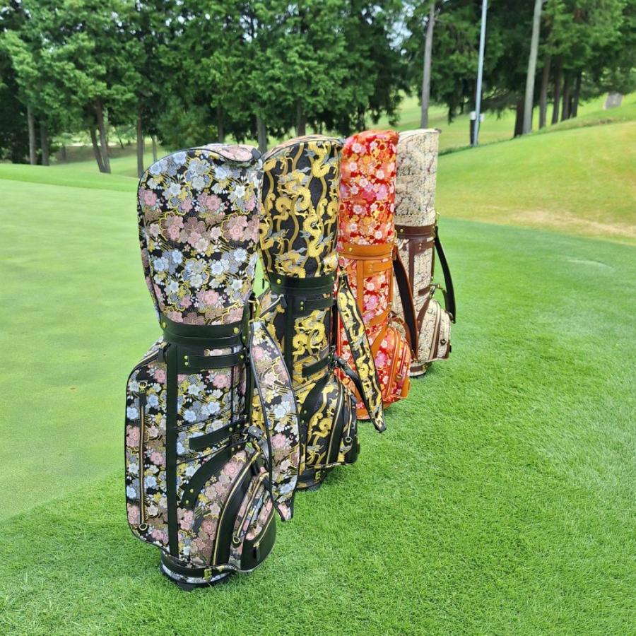 受注生産品 西陣織ゴルフバッグ （キャディバッグ）革と西陣織で職人が