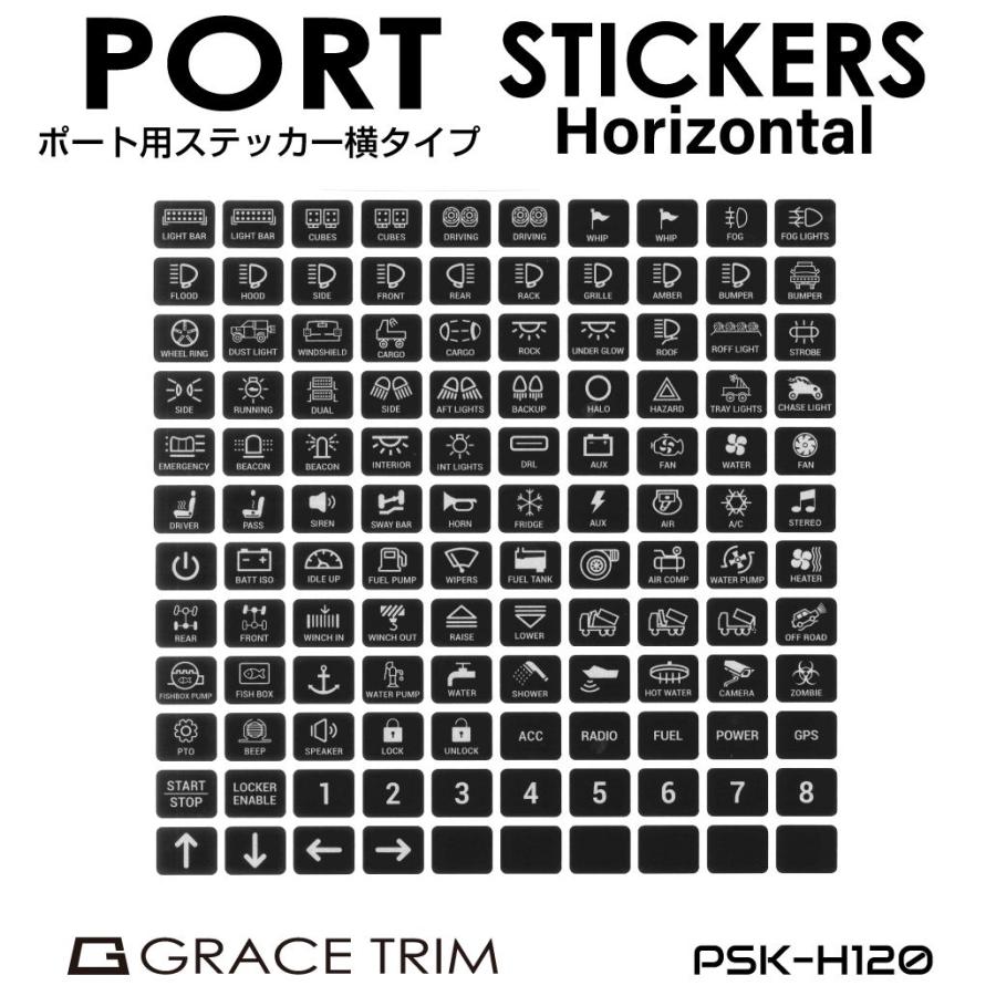 車 自動車 スイッチ マーク シール ポートステッカー 横タイプ PSK