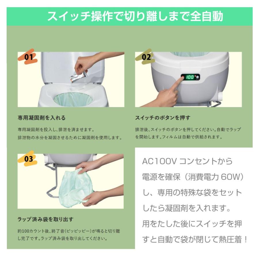 簡易トイレ 非常用トイレ ラップポン・サニー AC100Vコンセント式 