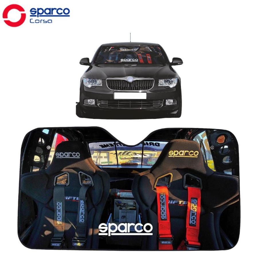SparcoCORSA サンシェード Mサイズ SPC1717M_J 日除け 日よけ フロント