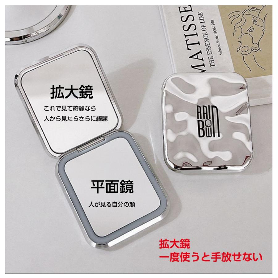 コンパクトミラー ライト付き 手鏡 化粧ミラー 折りたたみ 女優ミラー