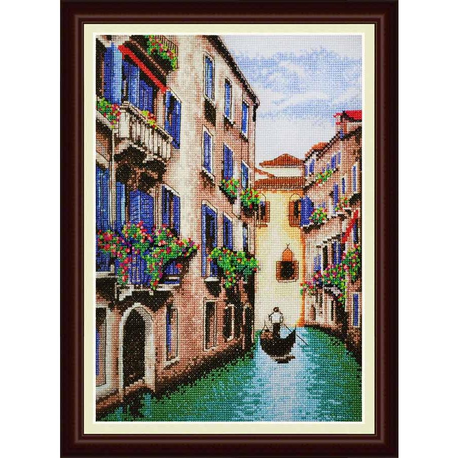 ベネチア　運河　街並み　刺繍アート　飾り物　織物　3点セット メール便送料無料 クロスステッチ 刺繍 キット オランタ OLanTA