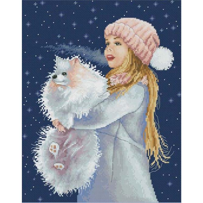 ☆ミュゲ☆オーダー クロスステッチ No.88 女の子と犬 9800 ☆ミュゲ☆オーダー クロスステッチ No.88 女の子と犬 9800 ☆ミュゲ