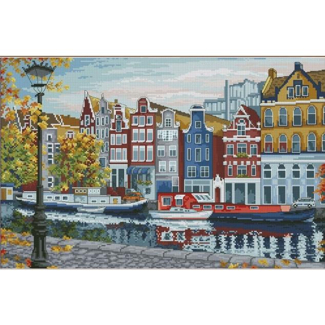 メール便送料無料 クロスステッチ 刺繍キット オランタ OLanTA アムステルダム 16ct 風景 emot183グレイスワーク