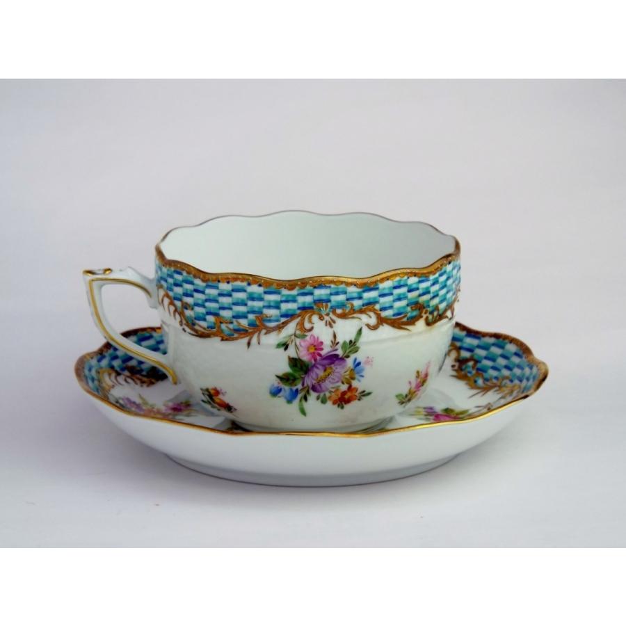 ヘレンド（HEREND） ティーカップ＆ソーサー ターコイズエンブレム