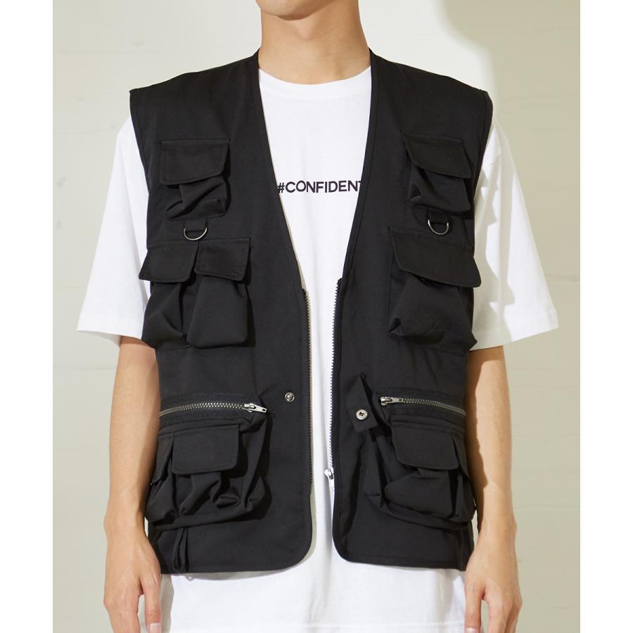 ベスト メンズ フィッシングベスト ミリタリーベスト アウトドア ブラック 黒 ストリート 系 韓国ファッション Graciasショッピングストア 通販 Yahoo ショッピング