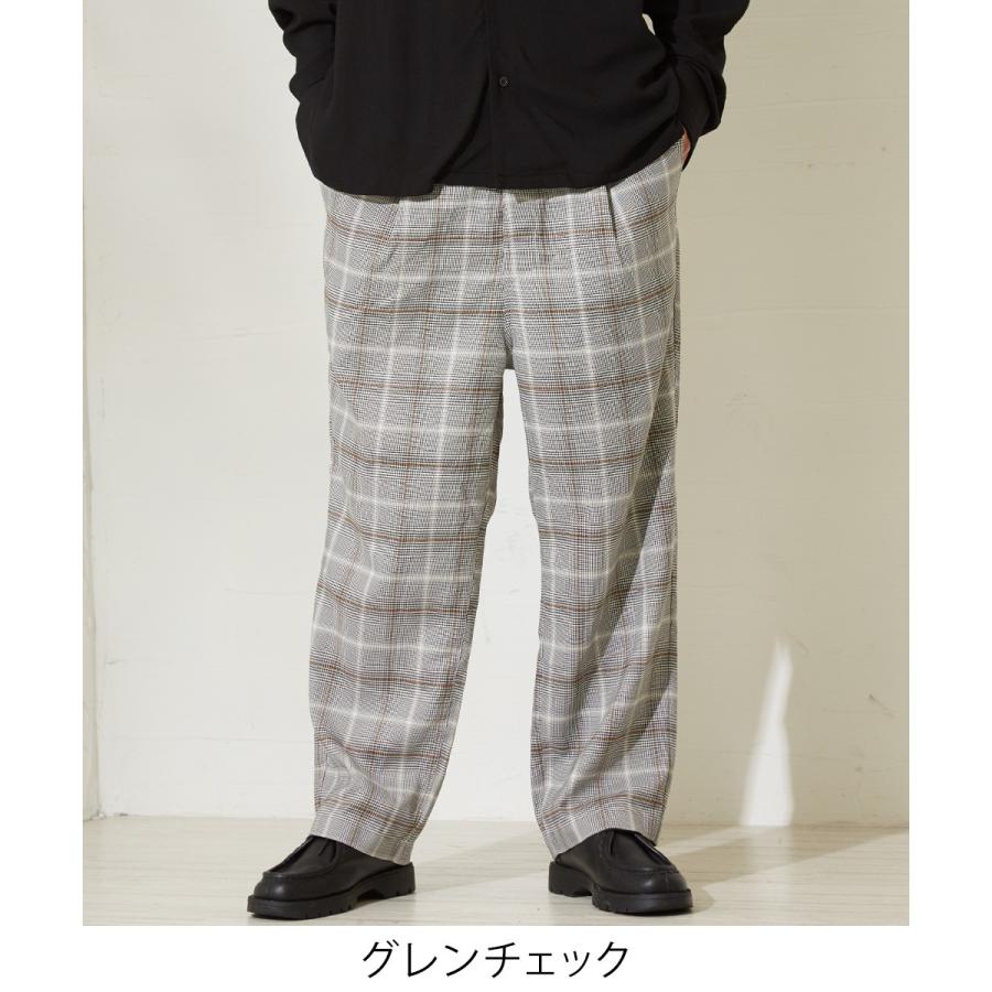 ワイドパンツ メンズ 柄 グレンチェック ガウチョ ワイド パンツ スーツ ガウチョパンツ バギーパンツ スラックス タック Graciasショッピングストア 通販 Yahoo ショッピング