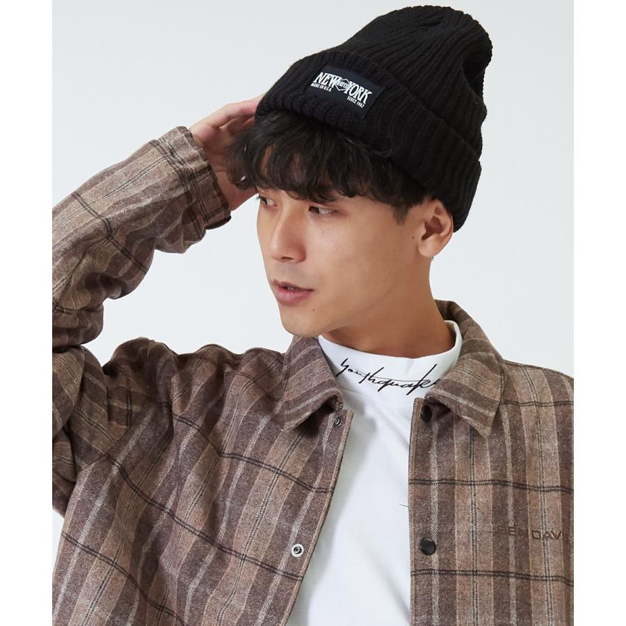 ニューヨークハット New York Hat ニット帽 メンズ ロゴラベル ニットキャップ 無地 ビーニー ワッチキャップ 黒 帽子 ブランドgracias Graciasショッピングストア 通販 Yahoo ショッピング
