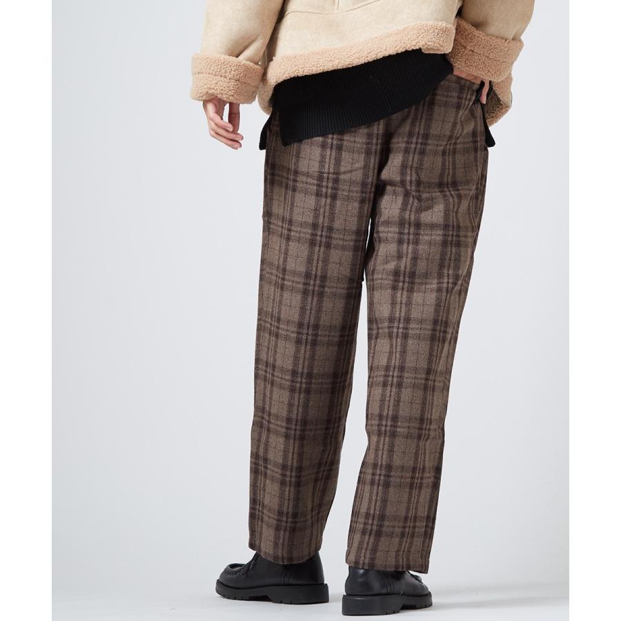 ウールパンツ メンズ ワイドパンツ チェックパンツ スラックス チェック柄 ワイドシルエット 大きいサイズ あったかパンツ 暖かい Gracias Graciasショッピングストア 通販 Yahoo ショッピング