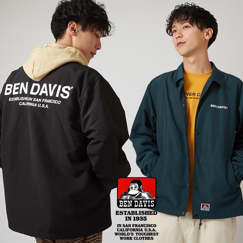 Ben Davis ベンデイビス コーチジャケット メンズ ナイロン ロゴ 黒 緑