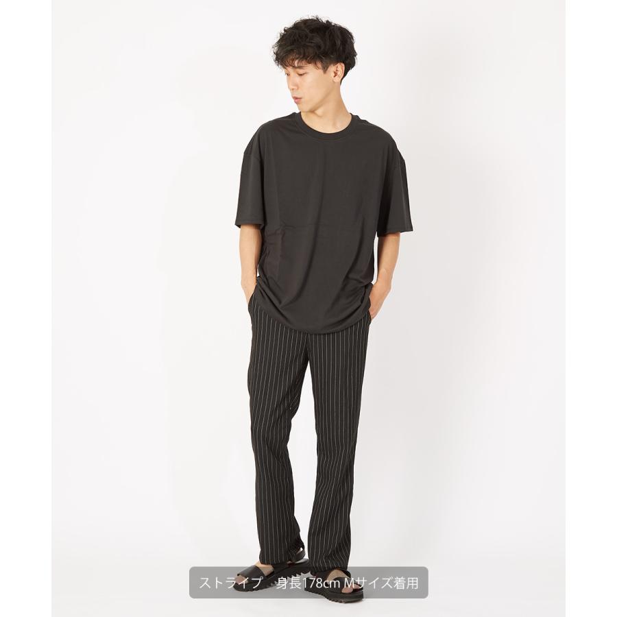 スラックス メンズ Tr素材 スーツ生地 フレアパンツ 無地 ペンシルストライプ柄 ストライプパンツ シューカットパンツ トラウザーパンツ 黒 Gracias Graciasショッピングストア 通販 Yahoo ショッピング