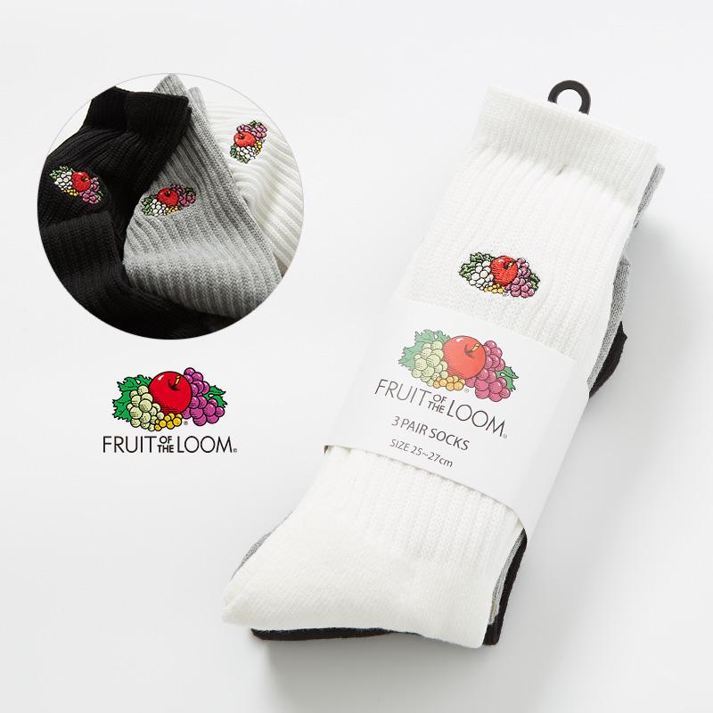 Fruit Of The Loom フルーツオブザルーム ソックス メンズ 3足セット 無地 ハイソックス 黒 白 靴下 くつした ブランド Graciasショッピングストア 通販 Yahoo ショッピング