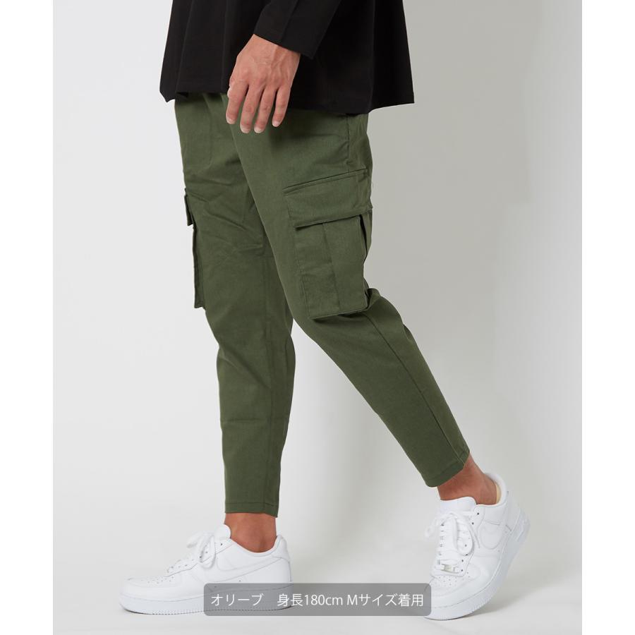 カーゴパンツ メンズ サルエル テーパード アンクル丈 ストレッチ 無地 黒 緑 青 アンクルパンツ ミリタリー キレイめ キレカジ シンプル Gracias Graciasショッピングストア 通販 Yahoo ショッピング
