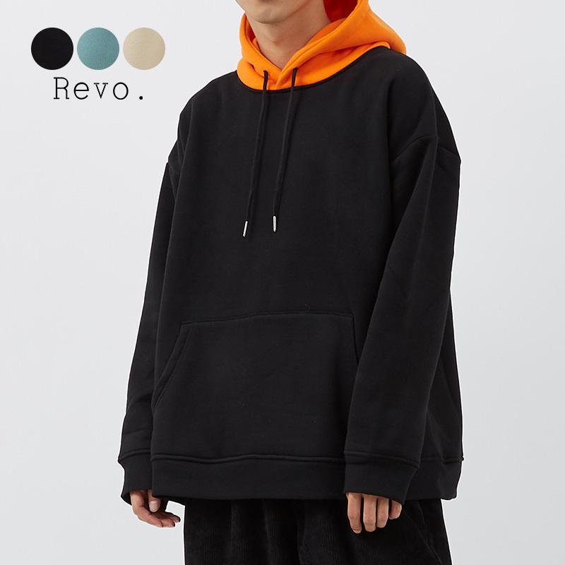 Revo レヴォ パーカー メンズ プルオーバーパーカー 切替 バイカラー ビッグシルエット オーバーサイズ ゆったり スウェットパーカー スエット プルパーカー Graciasショッピングストア 通販 Yahoo ショッピング