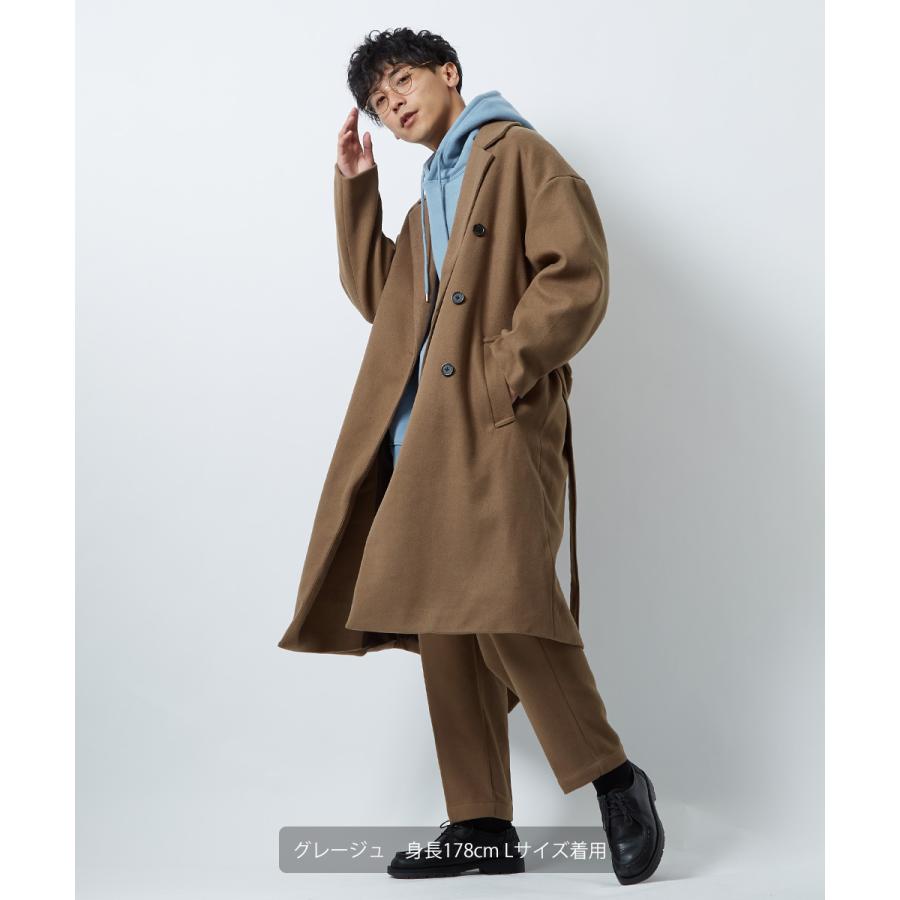 トレンチコート メンズ オーバーコート セットアップ可 ウールタッチ ロング丈 防寒 ビッグシルエット オーバーサイズ 大きいサイズ 無地 くすみカラー Gracias Graciasショッピングストア 通販 Yahoo ショッピング
