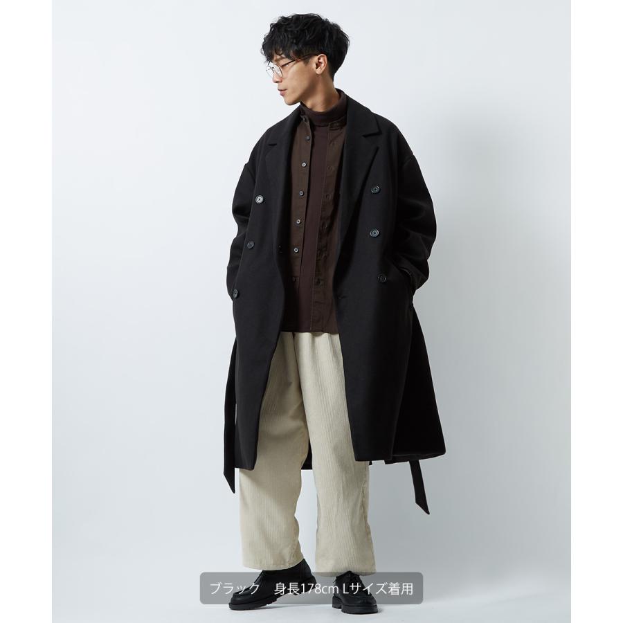 トレンチコート メンズ オーバーコート セットアップ可 ウールタッチ ロング丈 防寒 ビッグシルエット オーバーサイズ 大きいサイズ 無地 くすみカラー Gracias Graciasショッピングストア 通販 Yahoo ショッピング