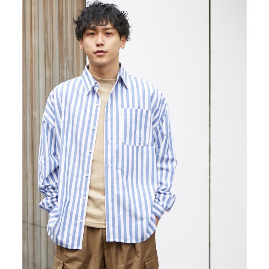 ストライプシャツ メンズ ビッグシルエット シャツ 長袖 ビッグシャツ オーバーサイズ ロング丈 長袖シャツ 黒 白 Graciasショッピングストア 通販 Yahoo ショッピング