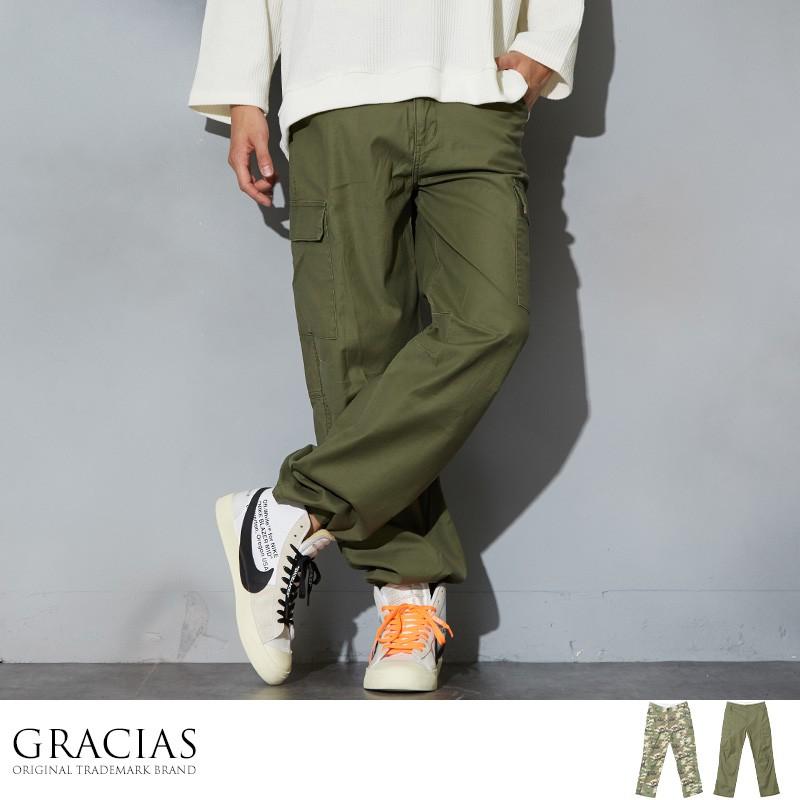 ワイド カーゴパンツ メンズ 迷彩 パンツ ワイドパンツ 迷彩柄 カモフラ カーキ ストリート系 ストリートファッション Graciasショッピングストア 通販 Yahoo ショッピング