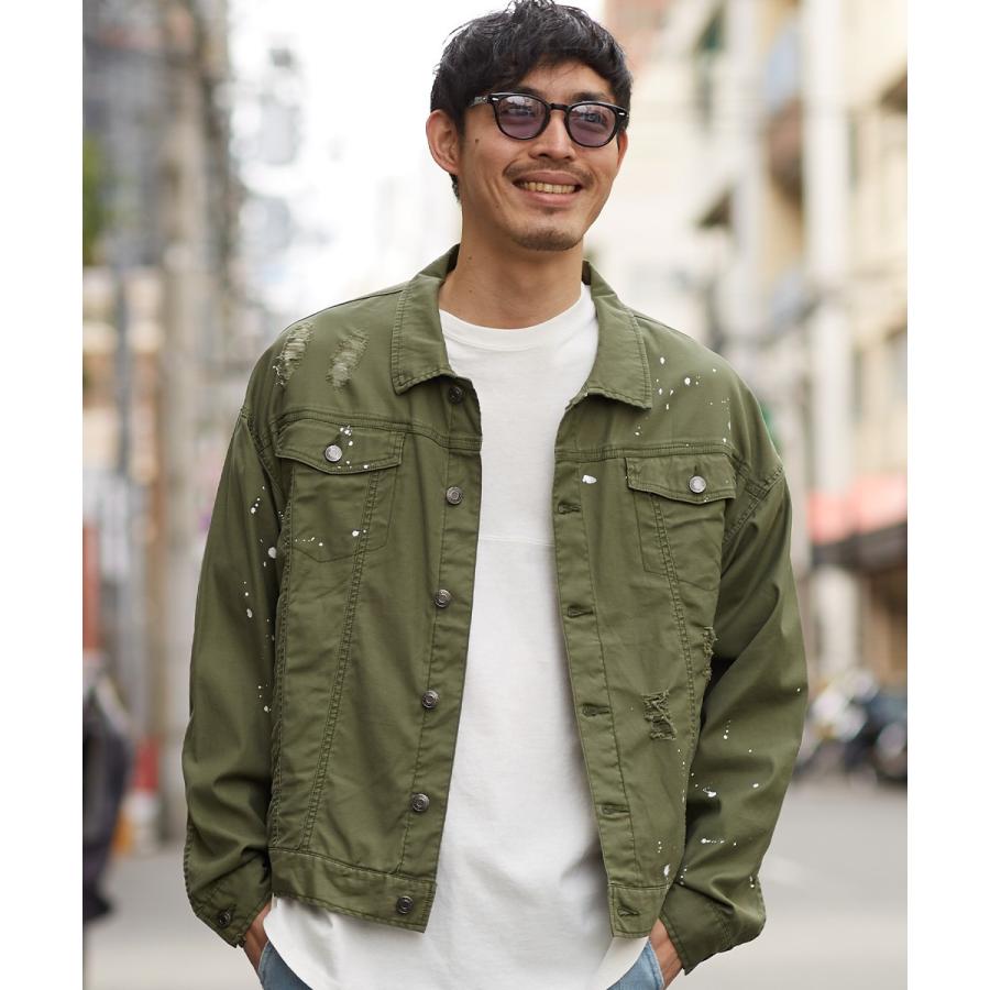 ビッグシルエット ジージャン メンズ ブルゾン Gジャン オーバーサイズ 迷彩 柄 ジャケット カモフラ カーキ 春 アウター Graciasショッピングストア 通販 Yahoo ショッピング