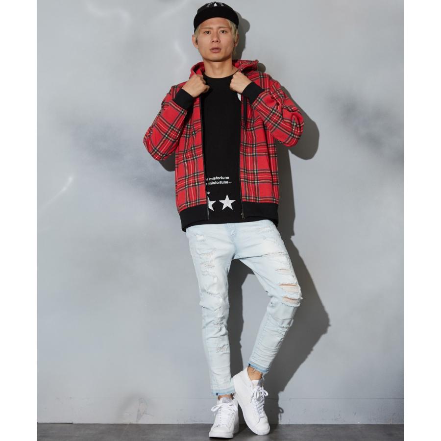 チェック スウェット パーカー メンズ セットアップ 上下 可能 ジップアップパーカー ジップパーカー チェック柄 Graciasショッピングストア 通販 Yahoo ショッピング