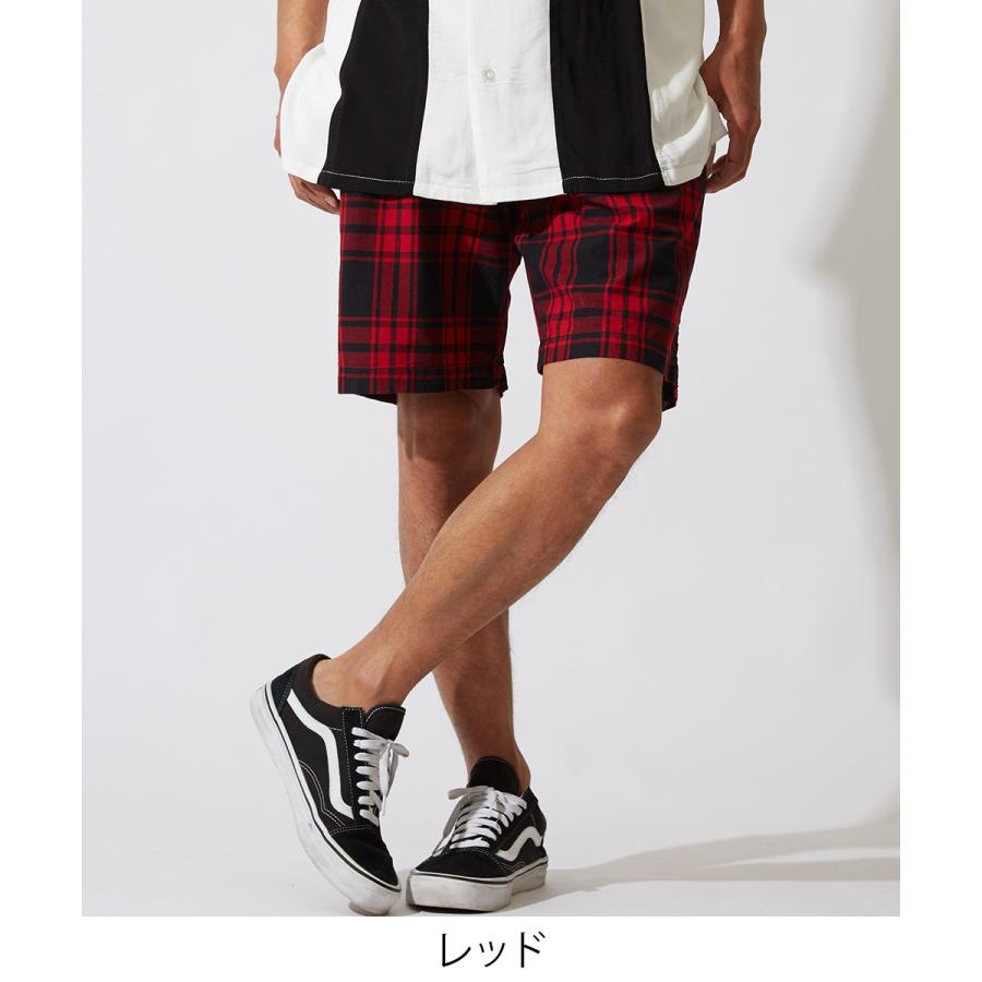 ショートパンツ メンズ チェック パンツ ハーフパンツ ショーツ 短パン 半ズボン チェック柄パンツ レッド ブルー ホワイト 赤 青 Graciasショッピングストア 通販 Yahoo ショッピング