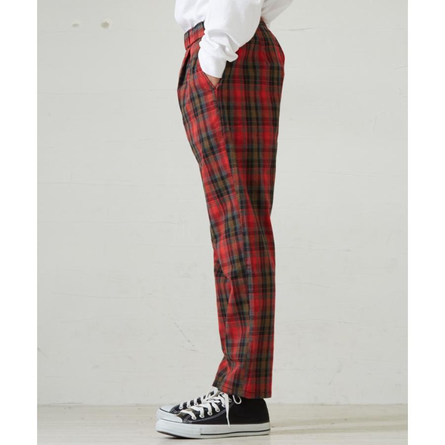 チェックパンツ メンズ チェック パンツ ダンス 赤 グリーン チェック柄パンツ テーパードパンツ スラックス スリム タック Gracias Graciasショッピングストア 通販 Yahoo ショッピング