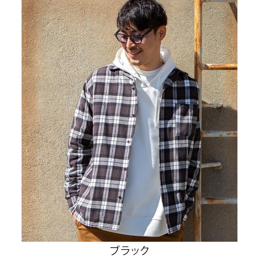 チェックシャツ メンズ 韓国 ファッション 開襟シャツ オープンカラーシャツ チェック柄 シャツ 長袖シャツ ネルシャツ 赤 黒 Gracias Graciasショッピングストア 通販 Yahoo ショッピング