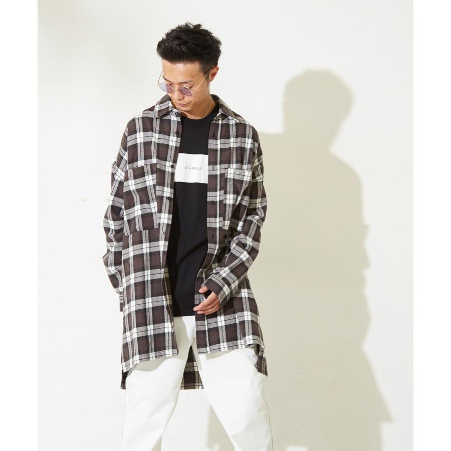 チェックシャツ メンズ 韓国 ファッション ビッグシルエット シャツ