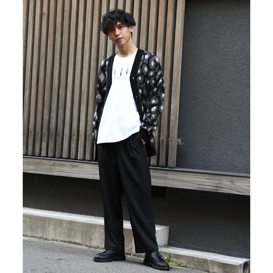 ニット カーディガン メンズ レオパード柄 ヒョウ柄 豹柄 ロングカーディガン ニットカーディガン Vネック 長袖 ジャガード Gracias Graciasショッピングストア 通販 Yahoo ショッピング