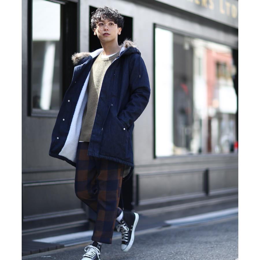 モッズコート メンズ 裏ボア ロング デニム コート ファー ファー付き あったか 暖かい ロングコート デニムコート デニムジャケット Graciasショッピングストア 通販 Yahoo ショッピング